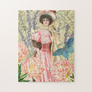 Rosa viktorianische Frau Regency Puzzle