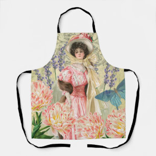 Rosa viktorianische Frau Regency Schürze