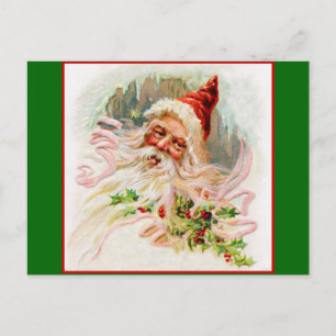 Rosa viktorianischer Weihnachtsmann Feiertagspostkarte