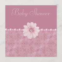 Rosa Vintage Baby Dusche Bling Blume & Perlen