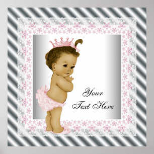 Rosa Vintage Baby Mädchen Prinzessin Poster