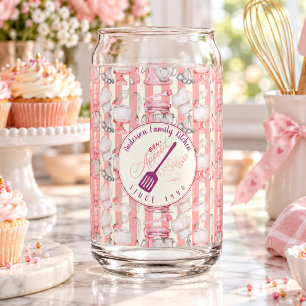 Rosa Vintage-Backstreifen-Familie Dosenglas