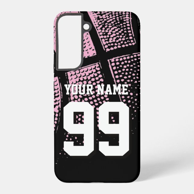 Rosa Vintage-Basketballtrikotnummer individuell an Samsung Galaxy Hülle (Rückseite)