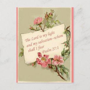 Rosa Vintage Blume Bibel Verse Postkarte