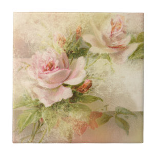 Rosa Vintage Blume der Rose Fliese