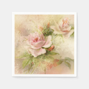 Rosa Vintage Blume der Rose Serviette