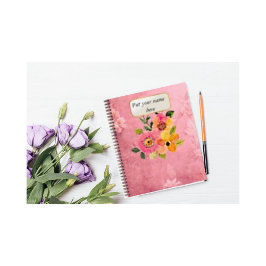 Rosa Vintage Blume Notizbuch