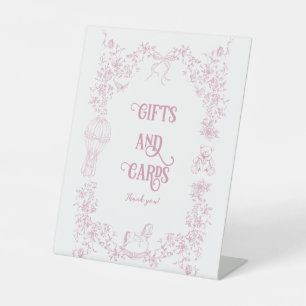 Rosa Vintage-Blumen-Babyparty-Geschenk Sockelschild