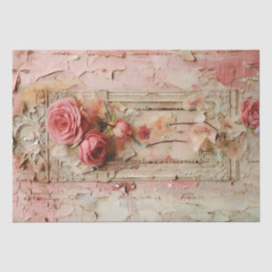 Rosa Vintage Blumengrunge Decoupage Seidenpapier