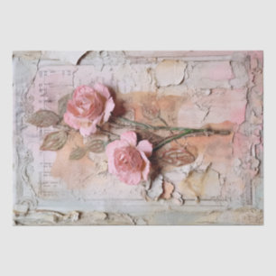 Rosa Vintage Blumengrunge Decoupage Seidenpapier