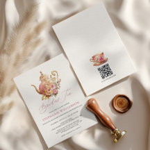 Rosa Vintage-Blumenteekanne Brautschauer-Tee