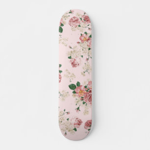 Rosa Vintage Blüte Skateboard