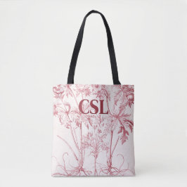 Rosa Vintage Botanische Art Monogram