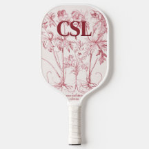 Rosa Vintage Botanische Art Monogram