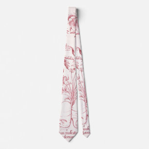 Rosa Vintage botanische Kunst Krawatte