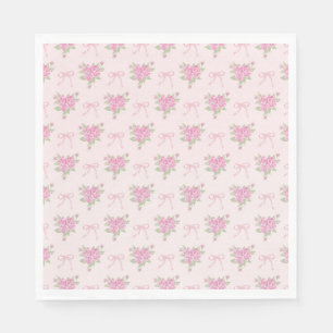 Rosa Vintage Fancy Blumige Party-Dessert Serviette