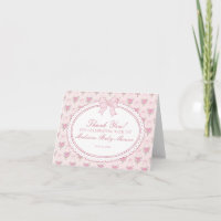 Rosa Vintage Fancy Floral Danksagungskarte