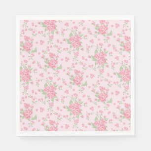Rosa Vintage Fancy Floral Party-Dessert Serviette