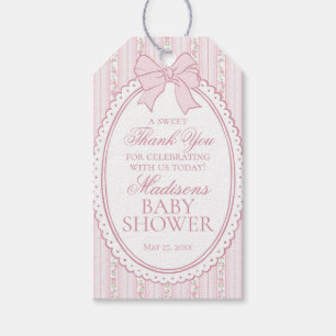 Rosa Vintage Fancy Florale Babyparty-Geschenke Geschenkanhänger