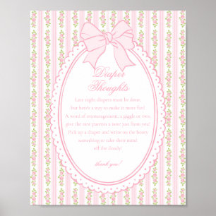 Rosa Vintage Fancy Florale Windel Gedanken Baby Poster