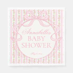 Rosa Vintage Fancy Florales Babyshower-Dessert Serviette