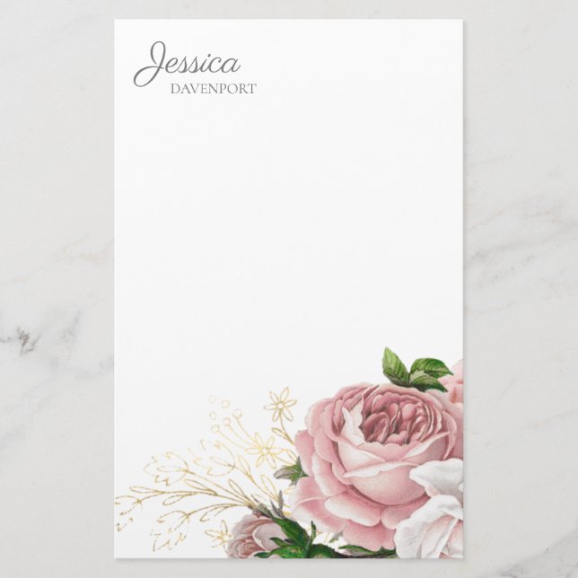 Rosa Vintage Farbe Briefpapier (Vorderseite)