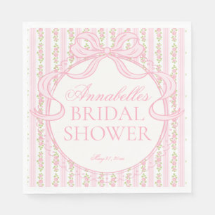 Rosa Vintage-Feierliche Florale Brautparty-Dessert Serviette