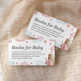 Rosa Vintage Flugzeugbücher für Babydusche Begleitkarte