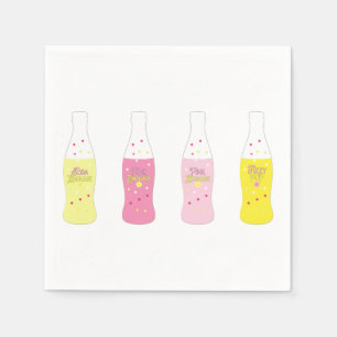Rosa Vintage-Limonade-Sprudel-Streifen-Sommer Serviette
