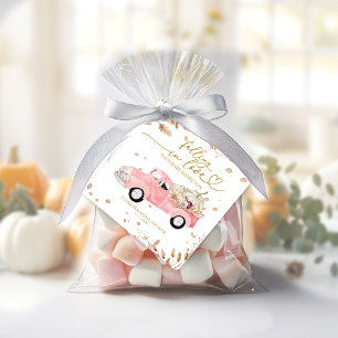Rosa Vintage-LKW Fall-Mädchen-Baby-Shower-Mitgebse Geschenkanhänger