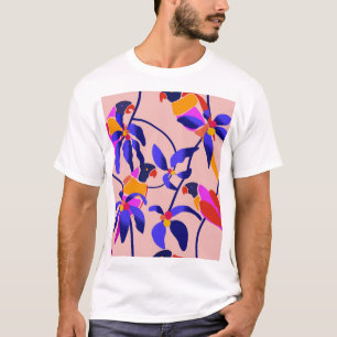 Rosa Vintage Papageien: Exotische Nahtlose Illustr T-Shirt
