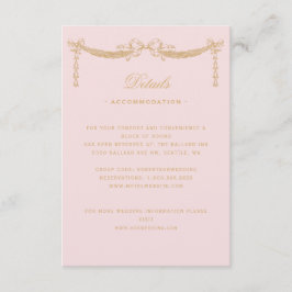 Rosa Vintage Paris Bow Swag Glam Details Begleitkarte