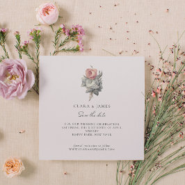 Rosa, Vintage, romantische Rose Save The Date