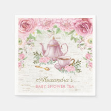 Rosa Vintage Rose Baby Tee Party Papier Napkin