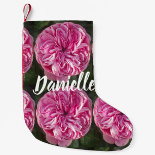 Rosa Vintage-Rose Blumen floral Kleiner Weihnachtsstrumpf