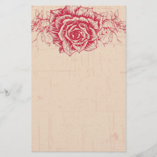 Rosa Vintage Rose Briefpapier