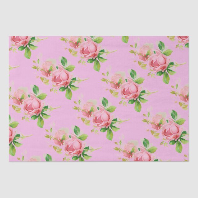 Rosa Vintage Rose Seidenpapier (Vorderseite)