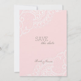 Rosa Vintage Spitzenhochzeit retten Datum Save The Date