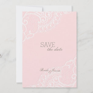 Rosa Vintage Spitzenhochzeit retten Datum Save The Date