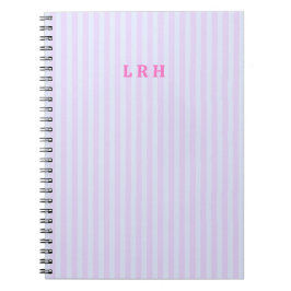 Rosa Vintage-Streifen personalisiertes Monogramm Notizblock