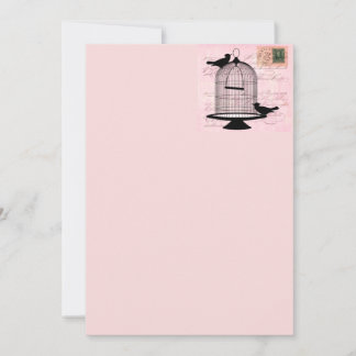 Rosa Vintage Vogel