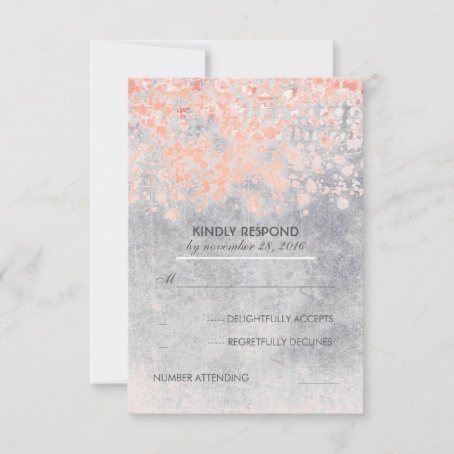 Rosa Vintage Wedding RSVP Cards Karte (Vorderseite)