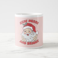 Rosa Vintage-Weihnachtsmann "Bleib fröhlich und he