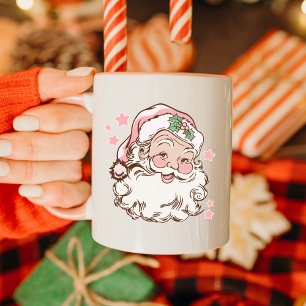 Rosa Vintage Weihnachtsmann Feiertag Weihnachten Tasse
