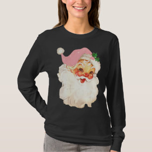 Rosa Vintage Weihnachtsmann Rosa Weihnachten T-Shirt