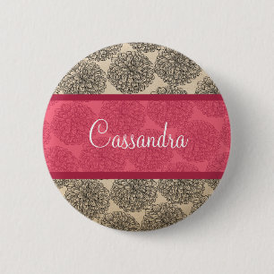 Rosa Vintage Zinnia Knopf Button