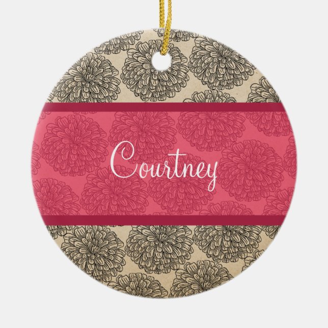 Rosa Vintage Zinnia Ornament (Vorne)