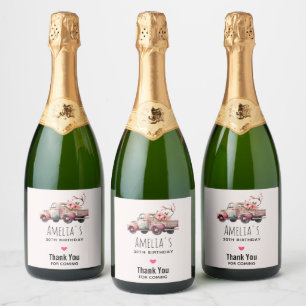 Rosa Vintager Bauer Truck Geburtstag