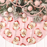 Rosa Vintager Weihnachtsmann mit Blick auf das Was<br><div class="desc">Fügen Sie Ihrer Feriendekoration eine Touch nostalgischen Charmes hinzu, mit unserem rosa Vintagen Santa Claus Face Aquarell Skirt! Dieser festliche Baumrock weist ein reizvolles Aquarellmuster des klassischen Weihnachtsmanns auf, das Set vor einem lebendigen Hintergrund mit zarten Schneeflocken schmückt. Der Rock ist aus hochwertigem, gebürstetem Polyester gefertigt und sorgt für eine...</div>