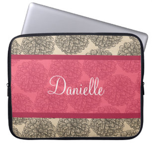 Rosa Vintager Zinnia-Laptop-Schlauch Laptopschutzhülle
